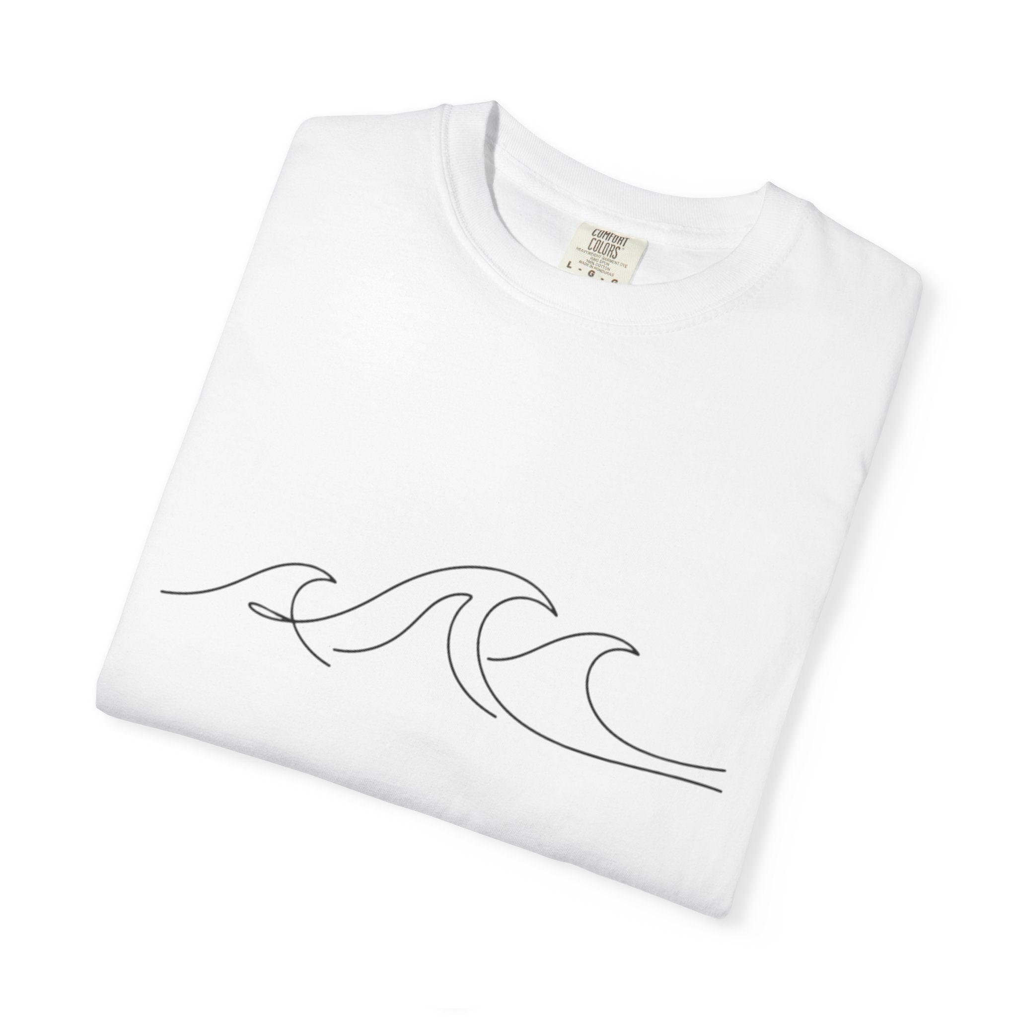 Minimal Wave Line T-Shirt — Simple Surf Graphic Tee