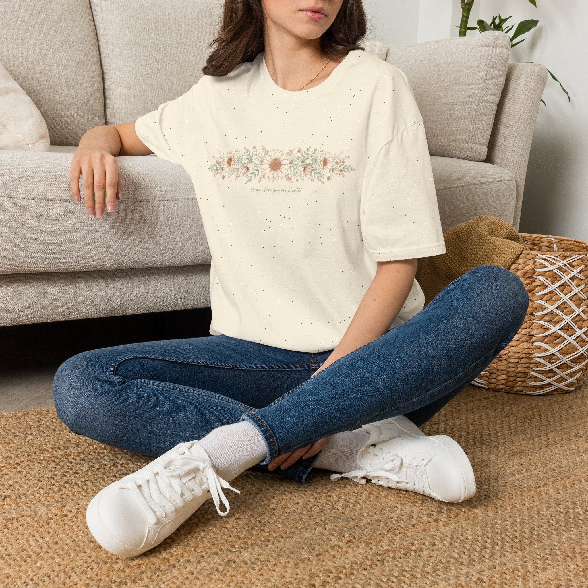 Floral Daisy Garland T-Shirt — 'bloom where you are planted'