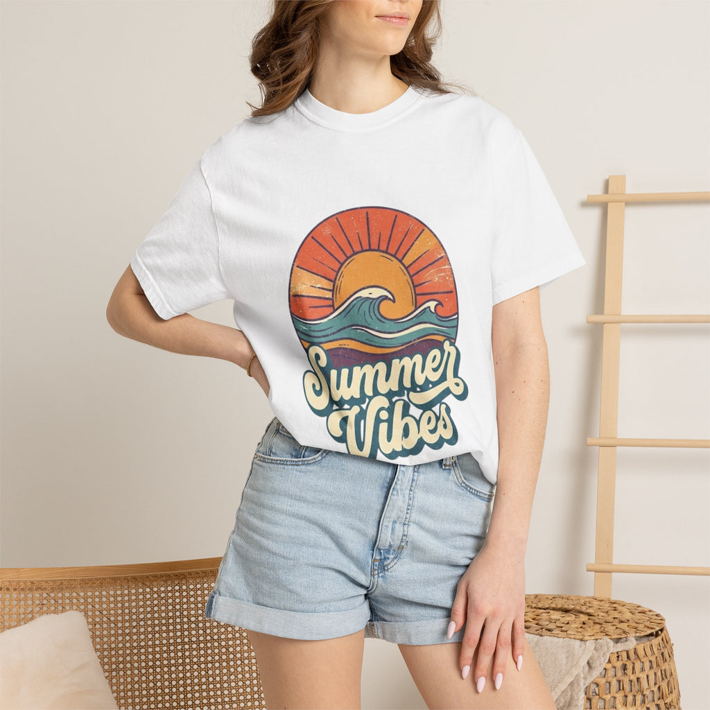 Summer Vibes T-Shirt — Retro Sunset Wave Graphic Tee