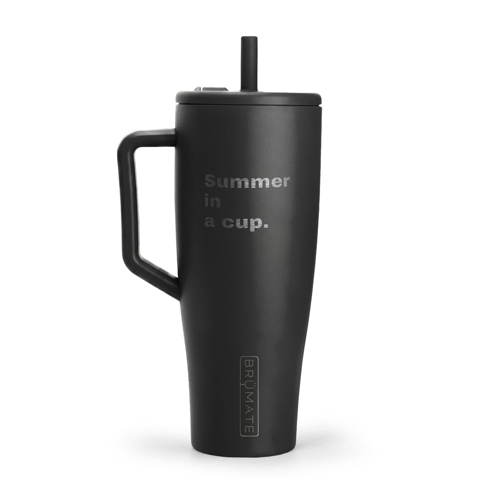 40oz Engraved Insulated Tumbler Mug — "Summer in a Cup" Travel Cup with Lid & Handle