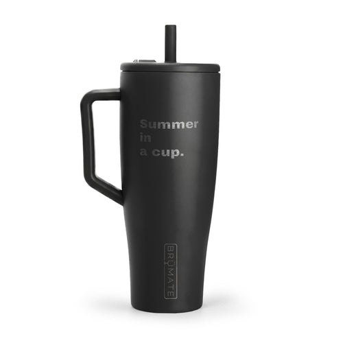 40oz Engraved Insulated Tumbler Mug — "Summer in a Cup" Travel Cup with Lid & Handle