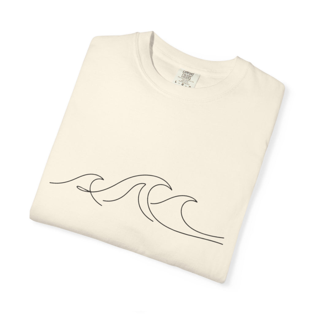 Minimal Wave Line T-Shirt — Simple Surf Graphic Tee