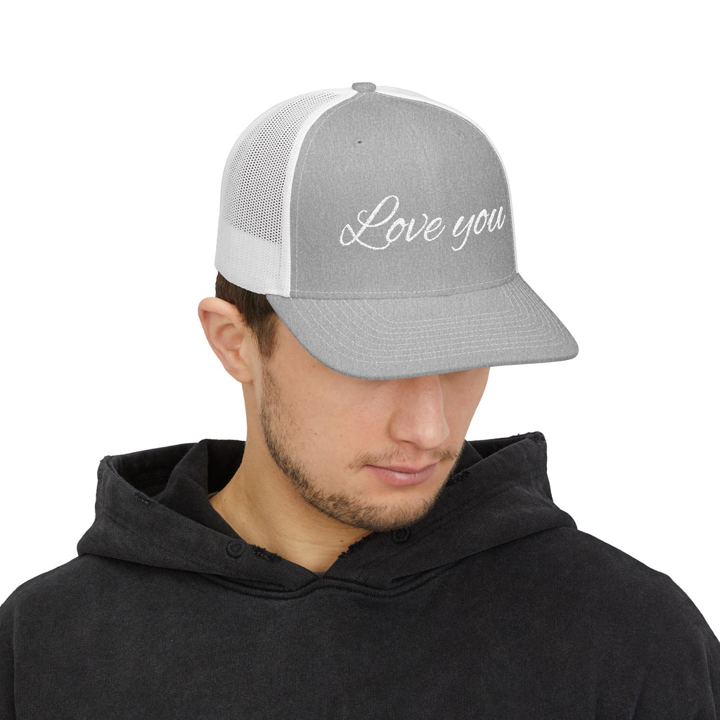 Love You Trucker Cap — Embroidered Script Snapback