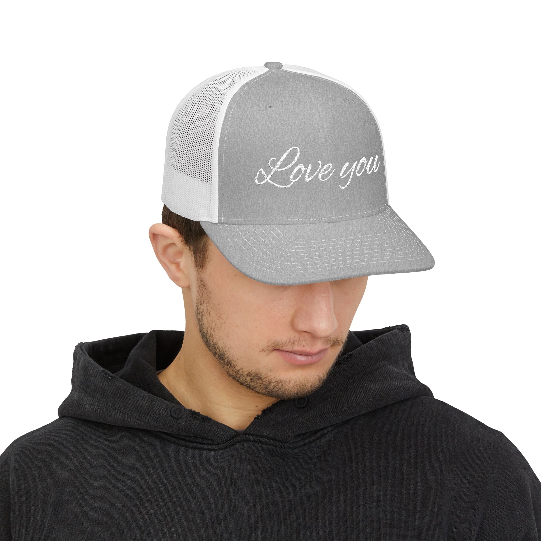 Love You Trucker Cap — Embroidered Script Snapback