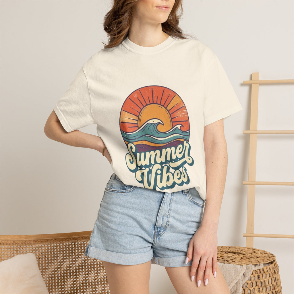 Summer Vibes T-Shirt — Retro Sunset Wave Graphic Tee