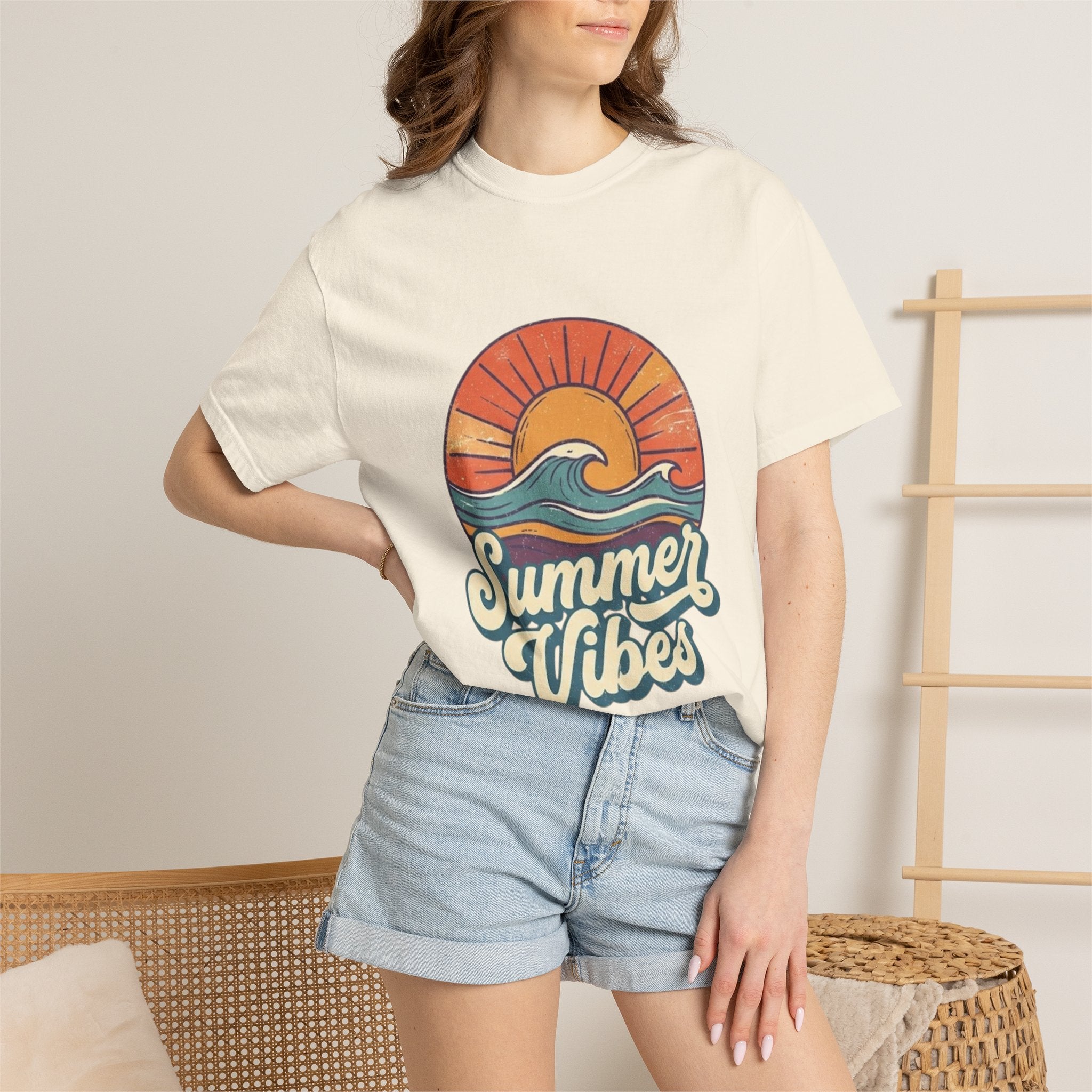 Summer Vibes T-Shirt — Retro Sunset Wave Graphic Tee