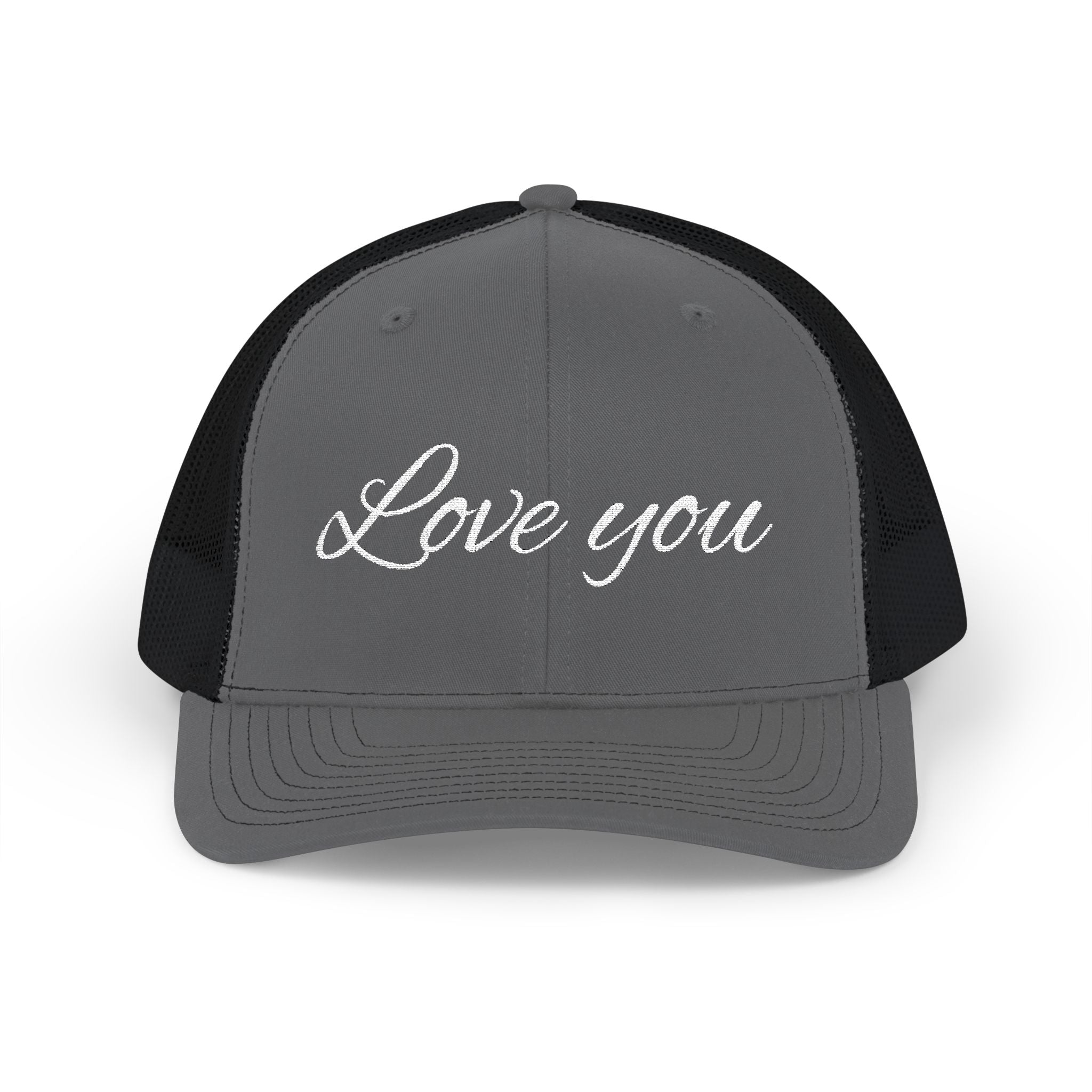 Love You Trucker Cap — Embroidered Script Snapback