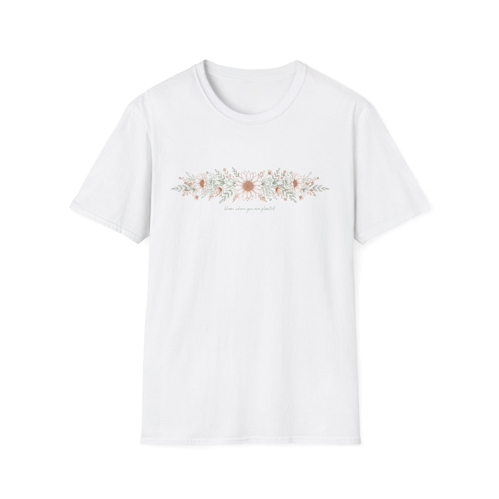Floral Daisy Garland T-Shirt — 'bloom where you are planted'