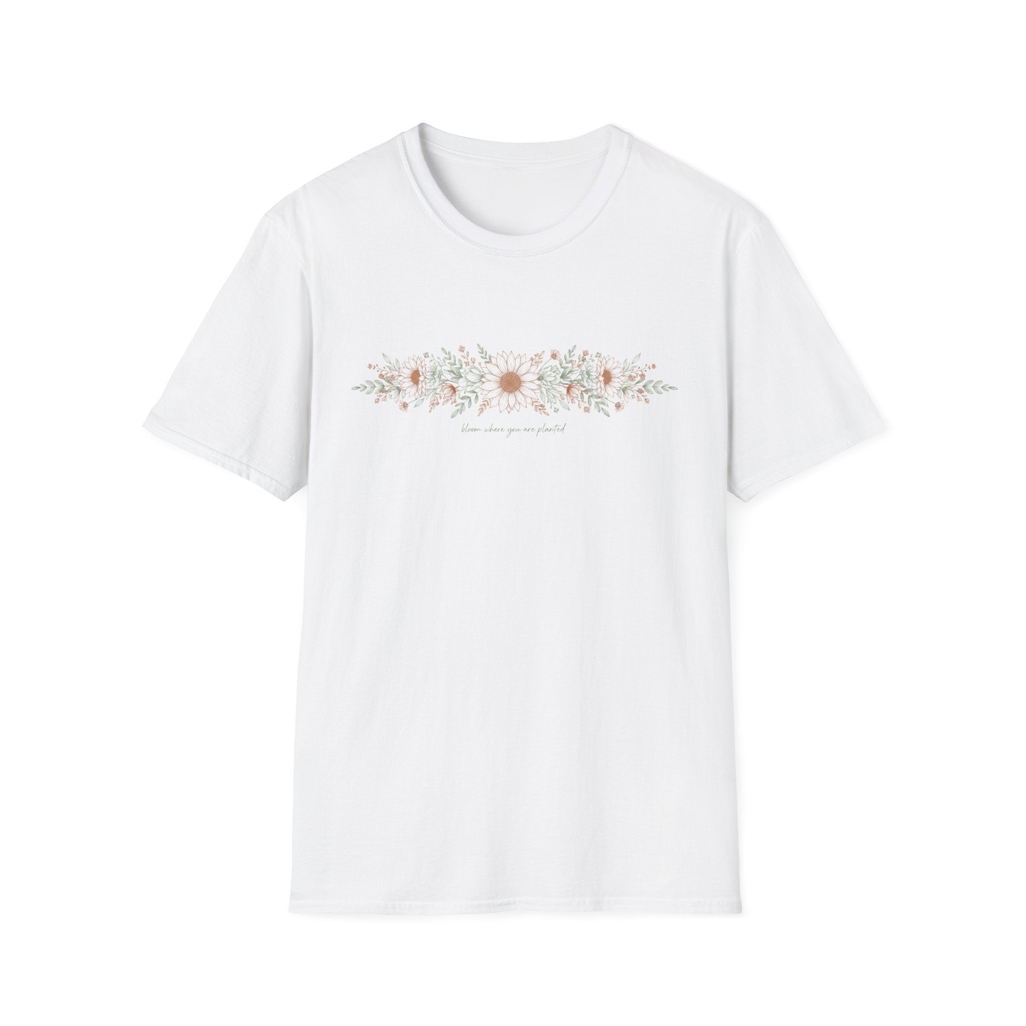 Floral Daisy Garland T-Shirt — 'bloom where you are planted'