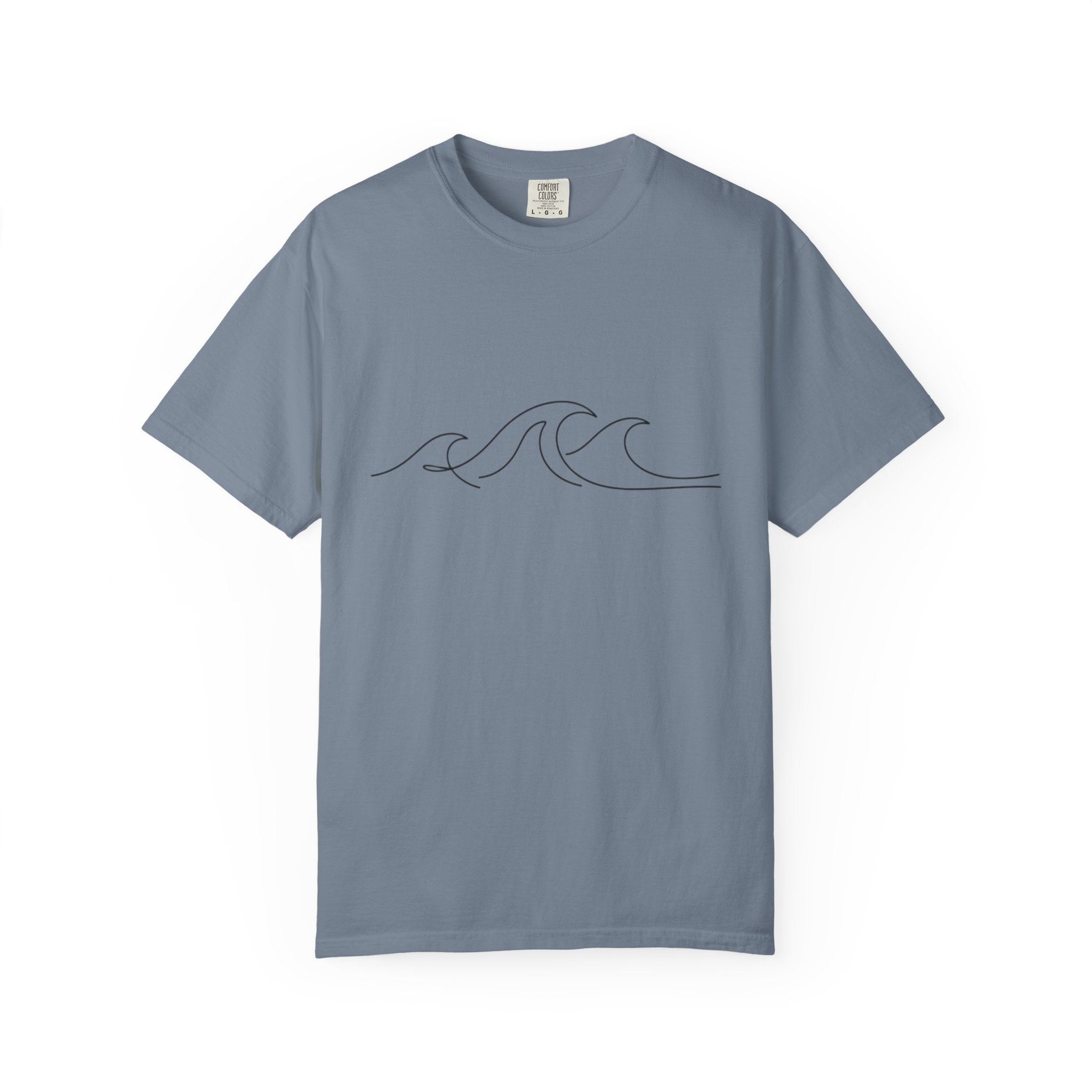 Minimal Wave Line T-Shirt — Simple Surf Graphic Tee
