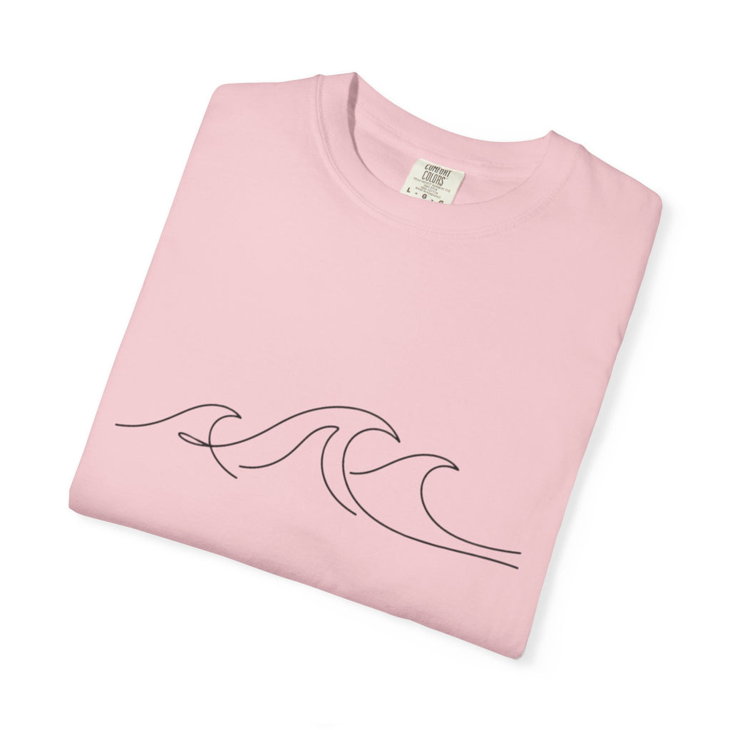Minimal Wave Line T-Shirt — Simple Surf Graphic Tee
