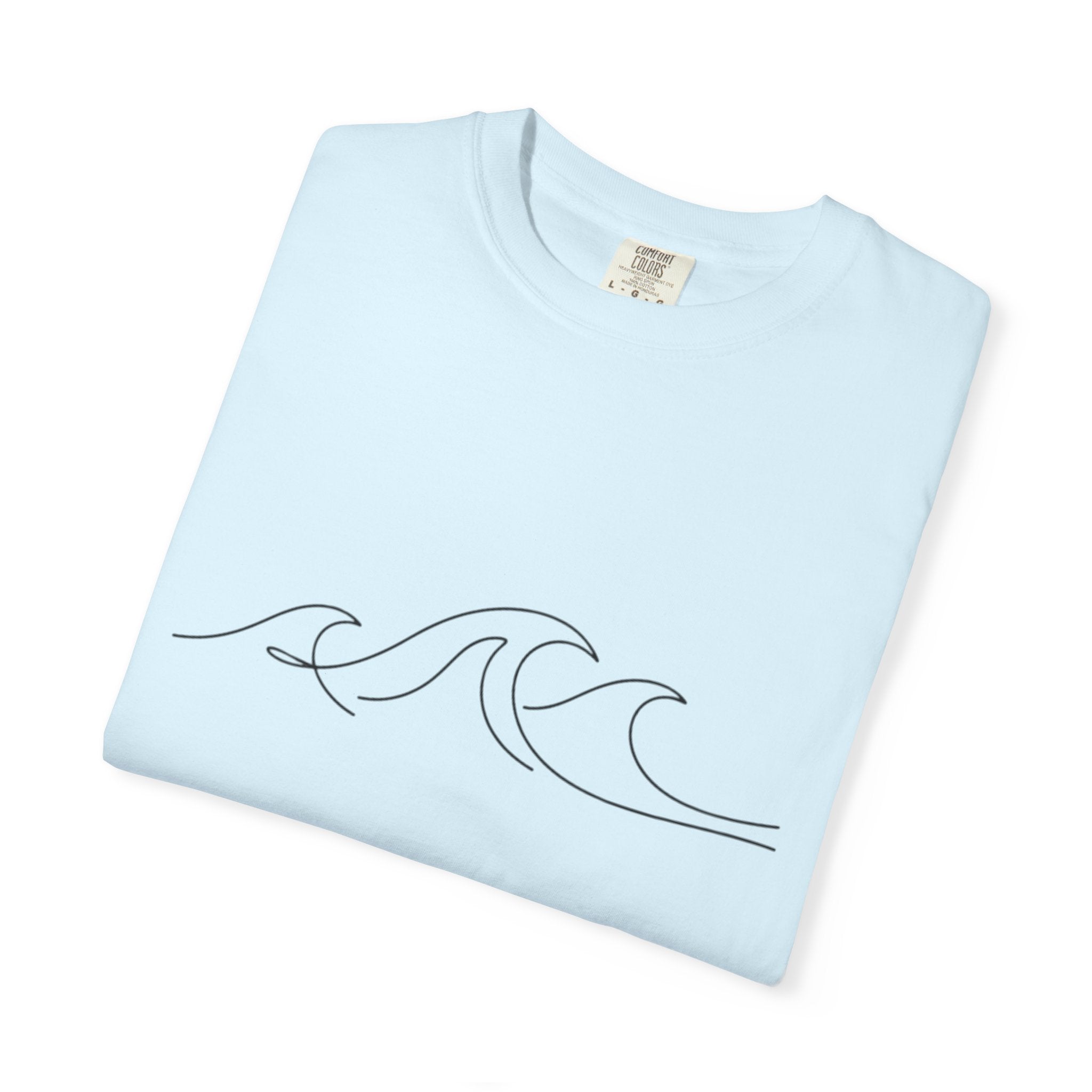 Minimal Wave Line T-Shirt — Simple Surf Graphic Tee