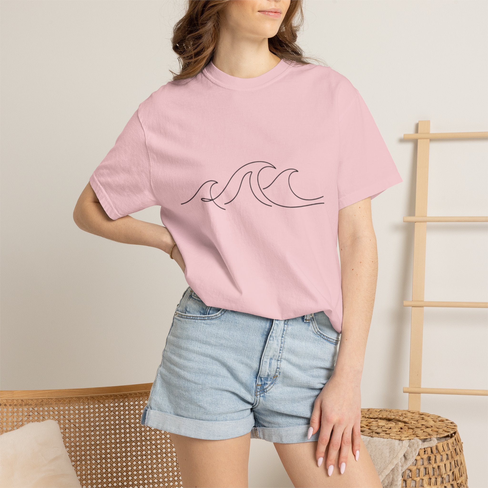 Minimal Wave Line T-Shirt — Simple Surf Graphic Tee