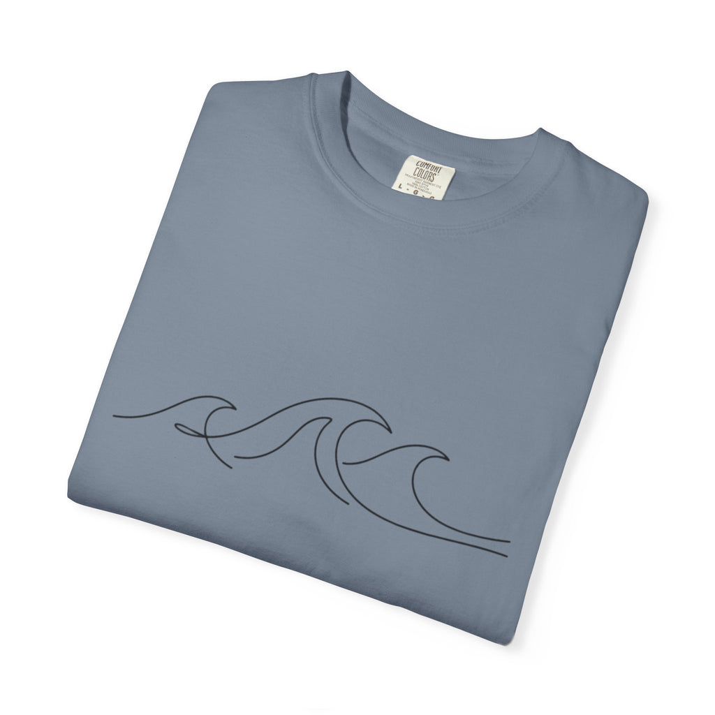 Minimal Wave Line T-Shirt — Simple Surf Graphic Tee