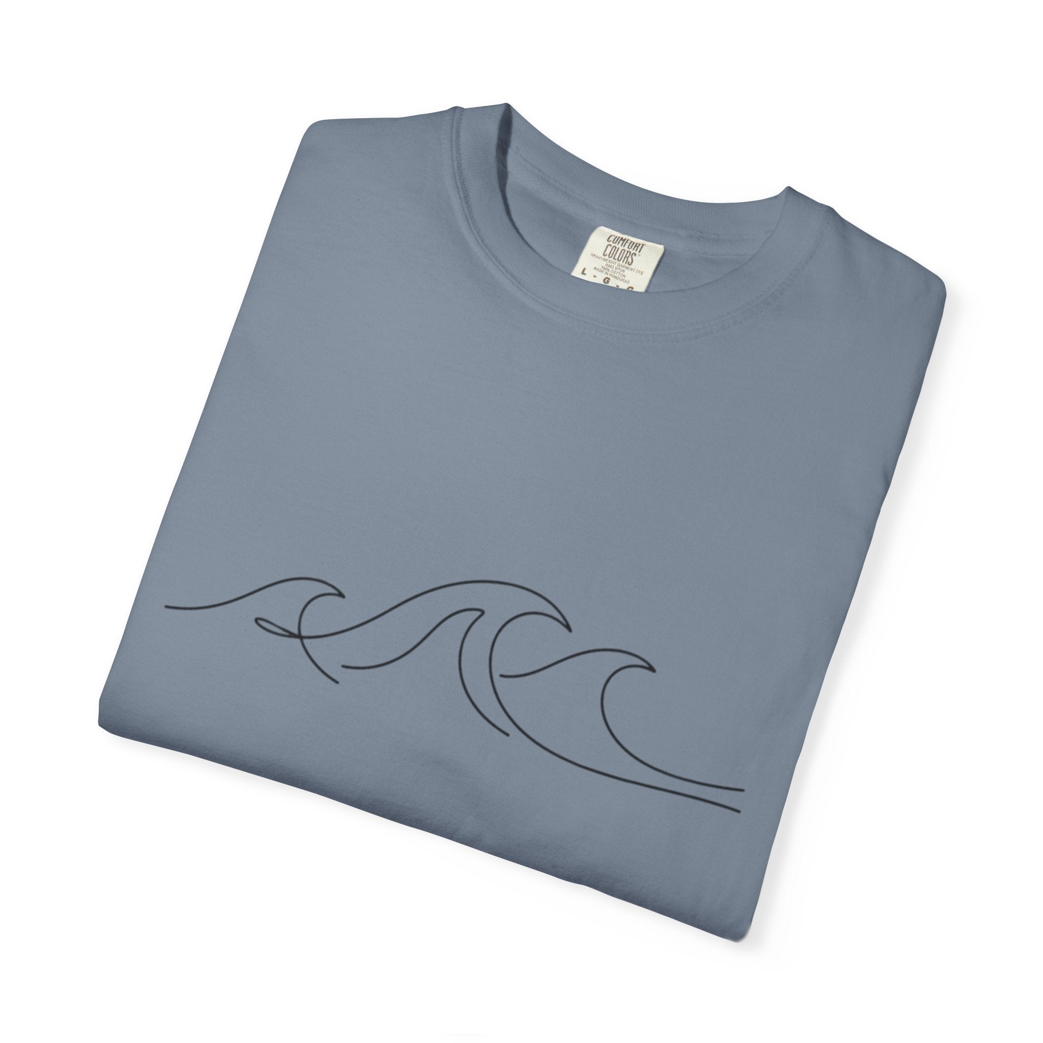 Minimal Wave Line T-Shirt — Simple Surf Graphic Tee