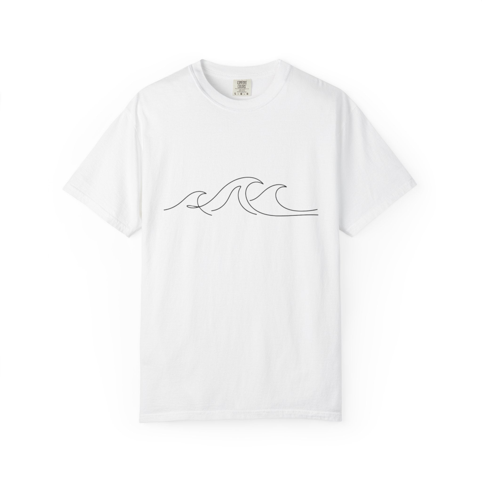 Minimal Wave Line T-Shirt — Simple Surf Graphic Tee
