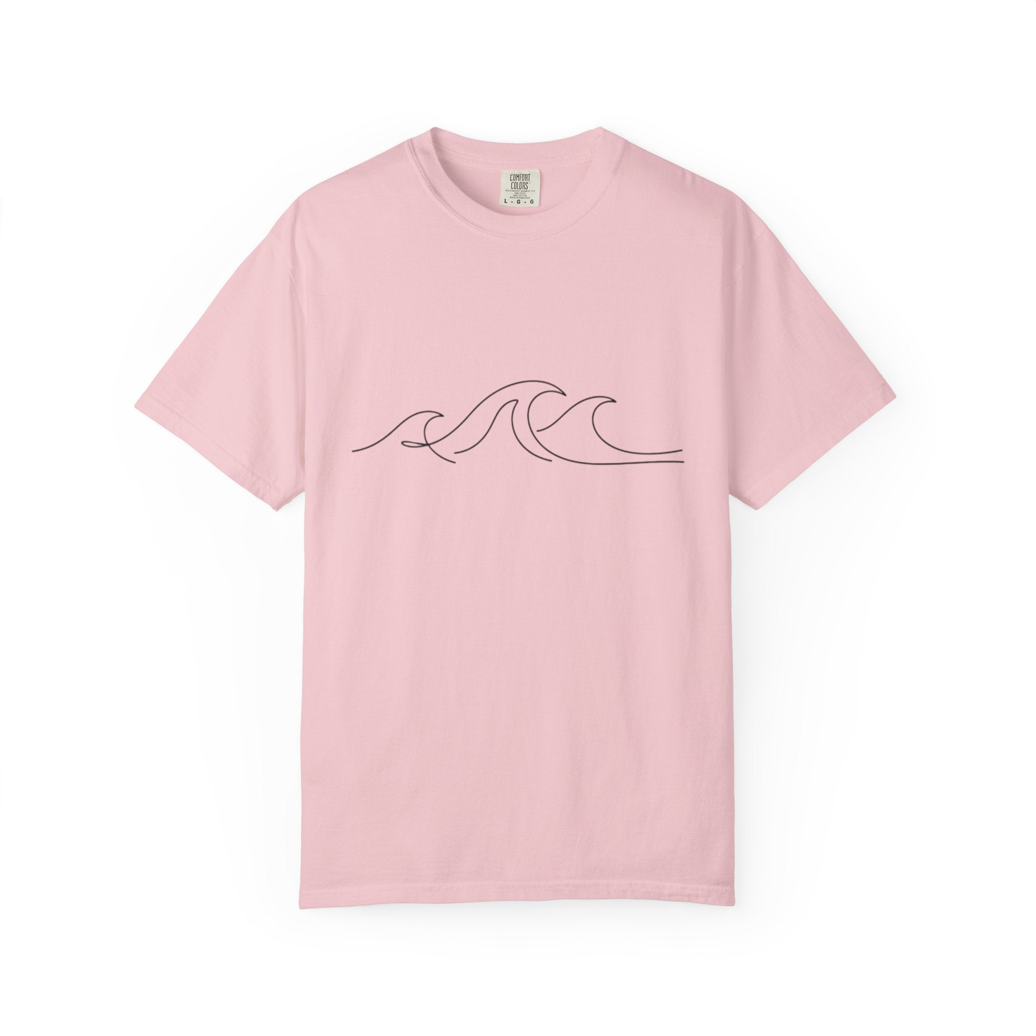 Minimal Wave Line T-Shirt — Simple Surf Graphic Tee
