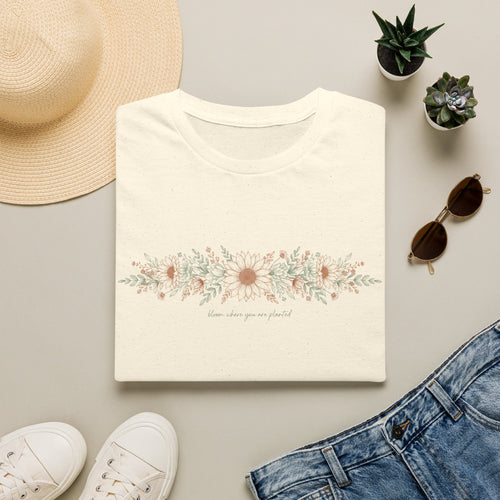 Floral Daisy Garland T-Shirt — 'bloom where you are planted'
