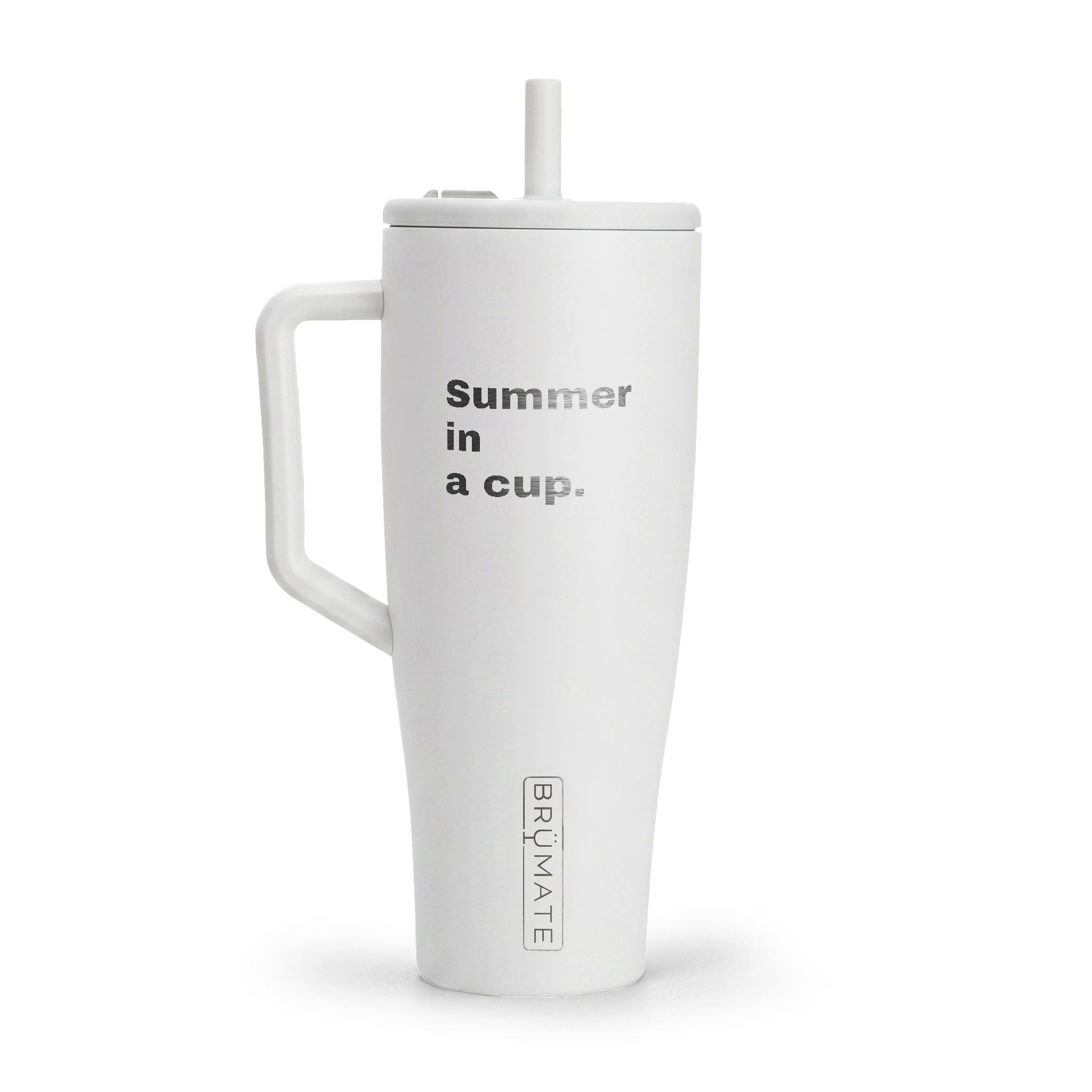 40oz Engraved Insulated Tumbler Mug — "Summer in a Cup" Travel Cup with Lid & Handle