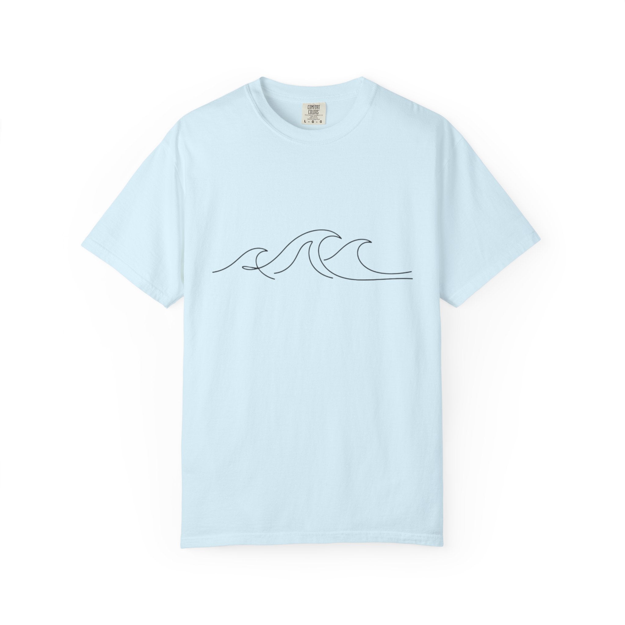 Minimal Wave Line T-Shirt — Simple Surf Graphic Tee